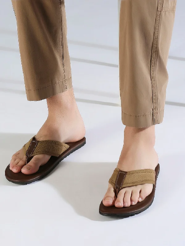 Men's sandals with a removable insole for cleaningMen's sandals with a removable insole for cleaningPrivo Tan Denim T-strap Casual Sandals For Men