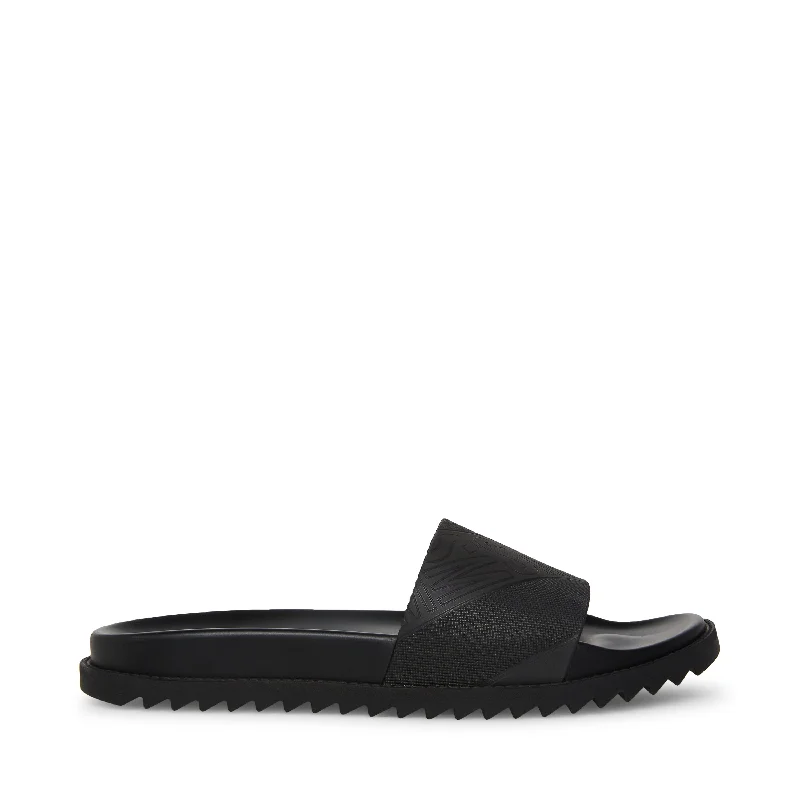 Men's sandals with a decorative buckle or charmRIO BLACK