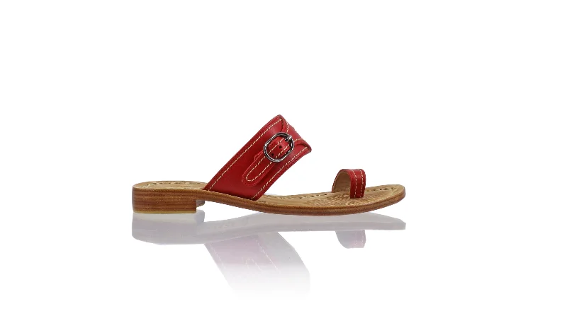 Men's leather sandals with an adjustable strapSalma 20mm Flat - Red & Gold