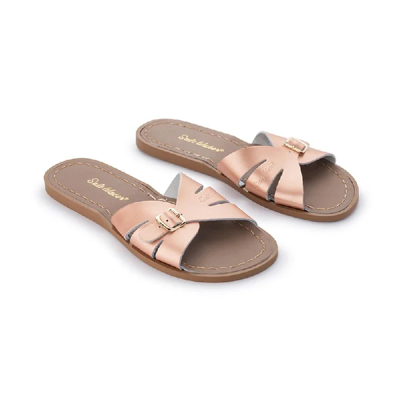 Men's sandals with a wide strap for supportSalt Water Sandals Classic Slide -Rose Gold Men's sandals with a wide strap for supportSalt Water Sandals Classic Slide -Rose Gold