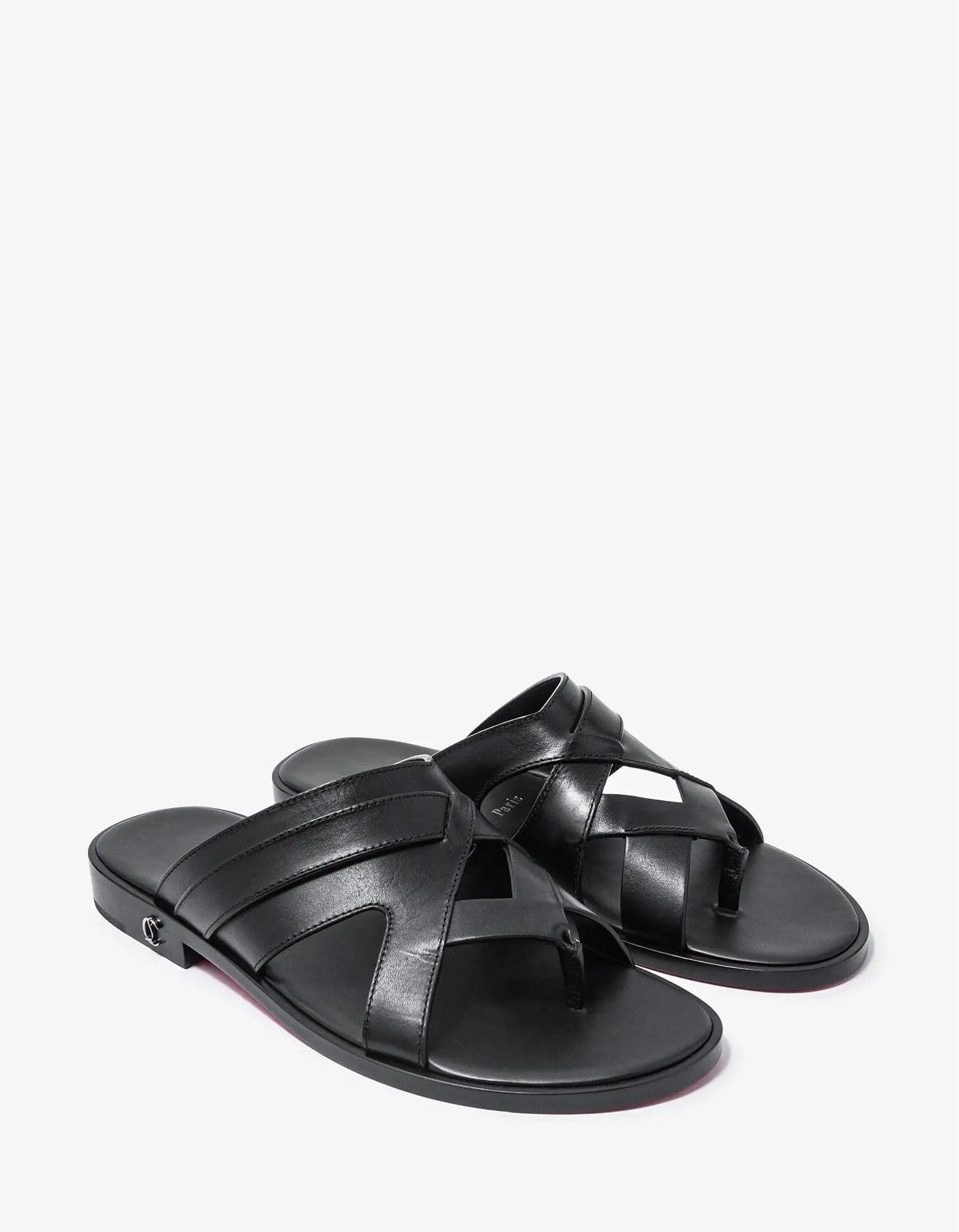 Men's sandals with a leather lining for comfortChristian Louboutin Sinouhe Black Leather Sandals Men's sandals with a leather lining for comfortChristian Louboutin Sinouhe Black Leather Sandals