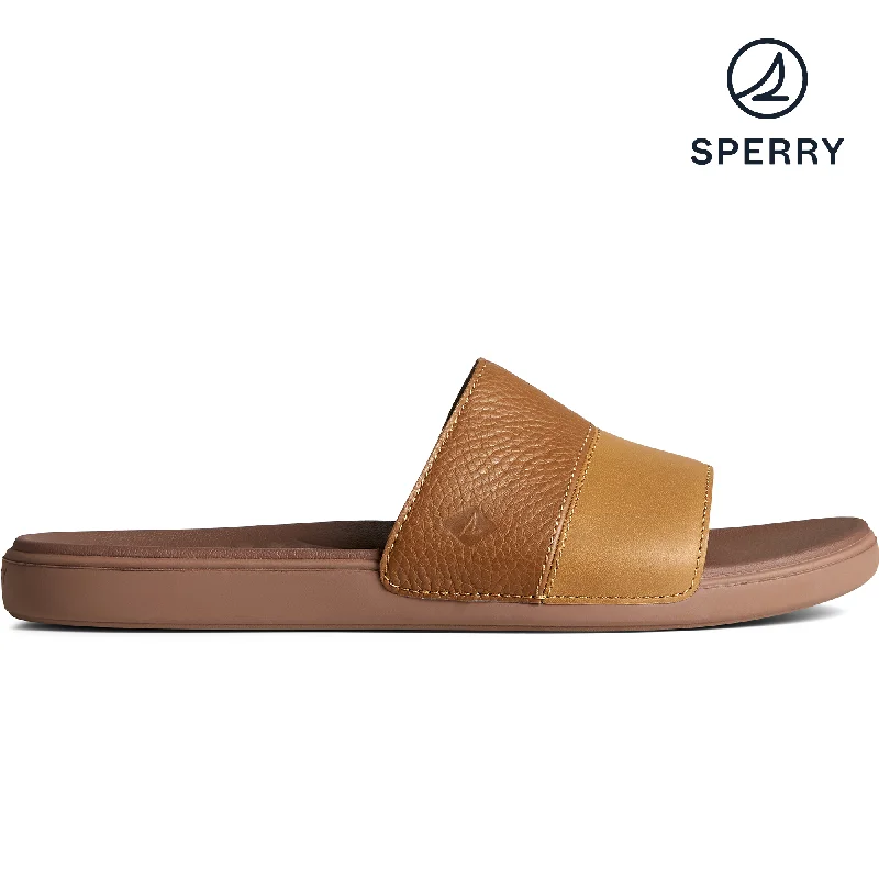 Men's sandals with a buckle closureMen's Plushwave Dock Slide Tan Sandal STS24139