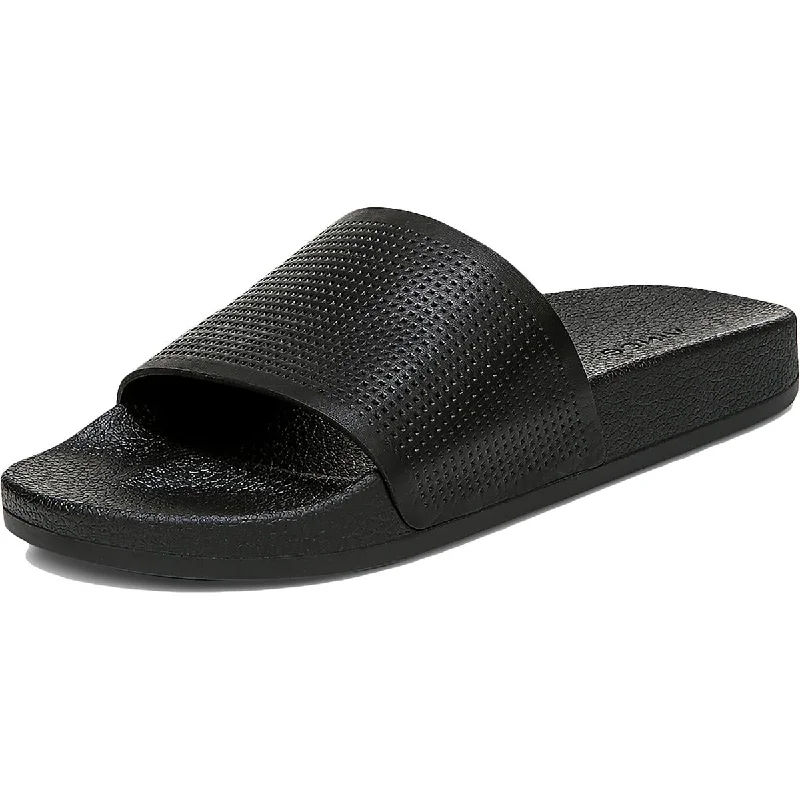 Men's sandals in a neutral color like black or brownVince Mens Watley Leather Slide Sandals Men's sandals in a neutral color like black or brownVince Mens Watley Leather Slide Sandals