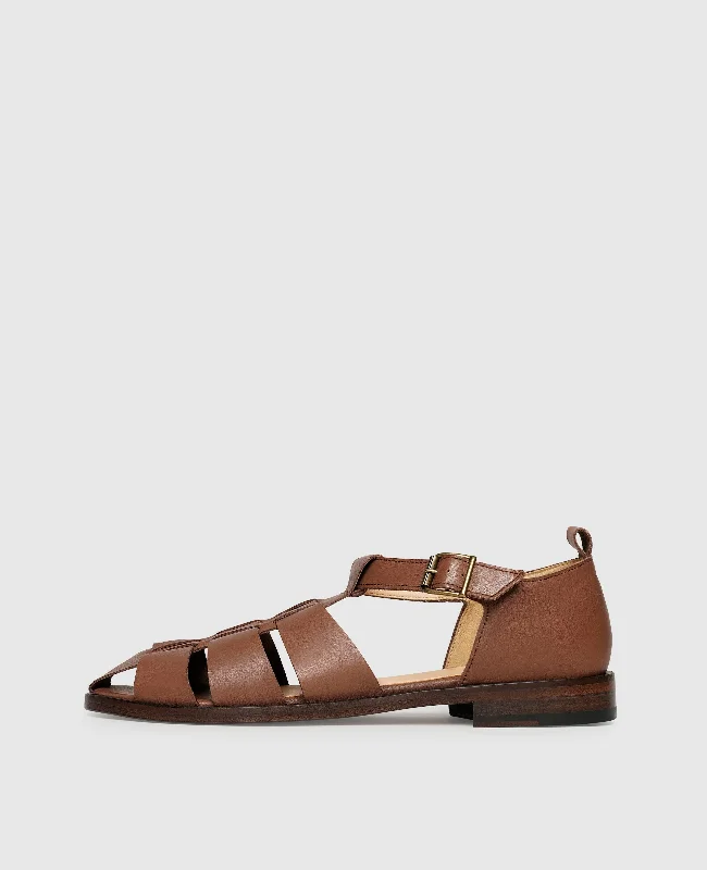Men's sandals with a padded heelWallace FSI - Brown