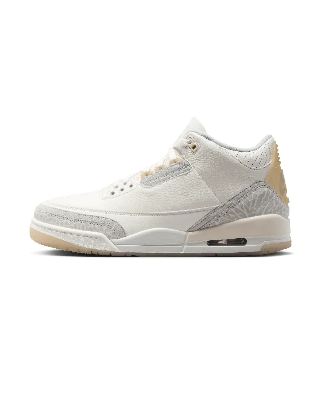 Men's vegan leather sneakers for an eco - friendly optionAir Jordan 3 Retro Craft - Ivory / Grey Mist-Cream