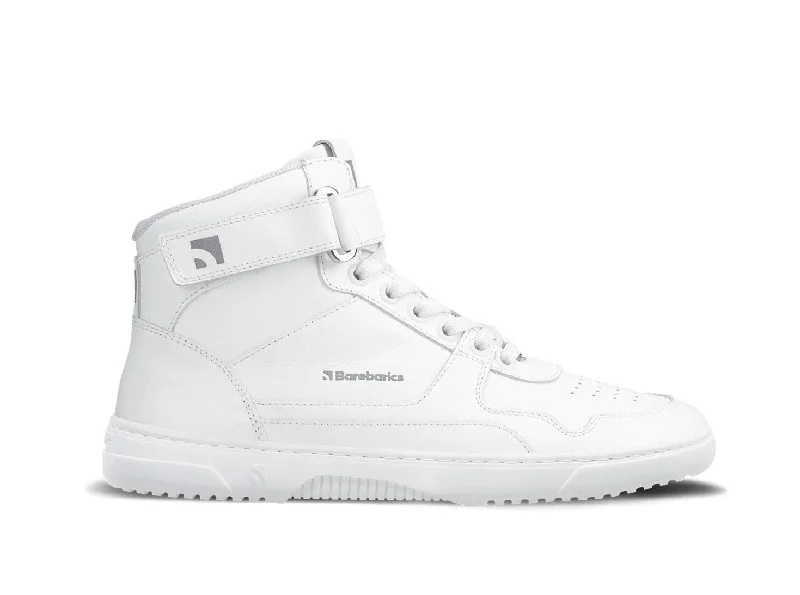 Men's leather - and - mesh combination sneakers for style and functionBarefoot Sneakers Barebarics Zing - High Top - All White - Leather Men's leather - and - mesh combination sneakers for style and functionBarefoot Sneakers Barebarics Zing - High Top - All White - Leather