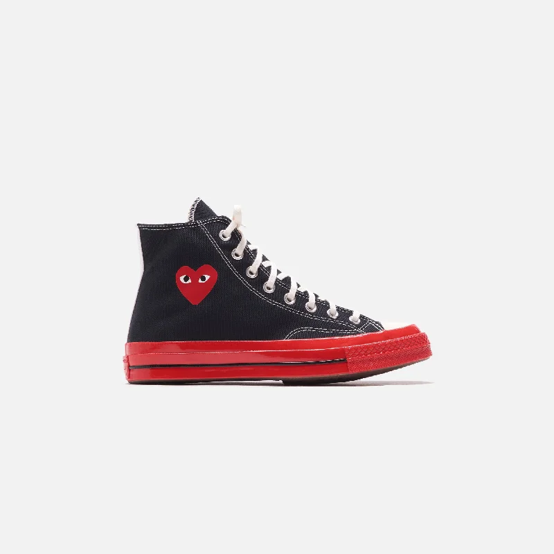 Men's lightweight training sneakers for CrossFit workoutsConverse x Comme des Garçons CDG Play Red Sole High Top - Black