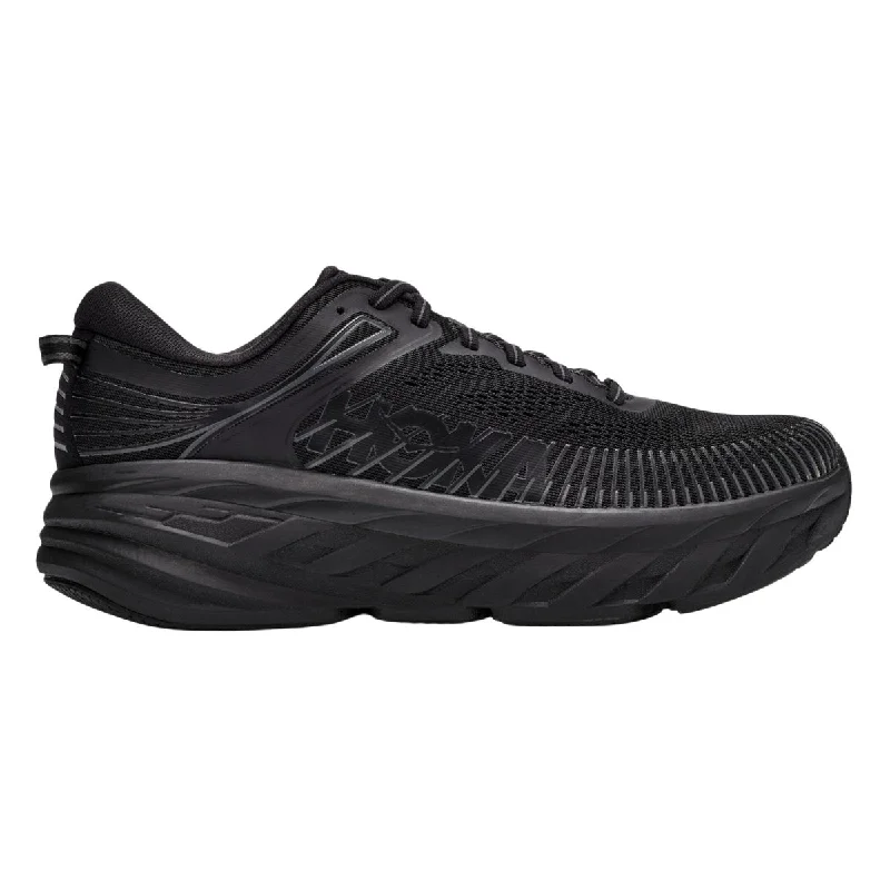 Men's vegan leather sneakers for an eco - friendly optionHoka One One Men's Bondi 7 Black/Black Men's vegan leather sneakers for an eco - friendly optionHoka One One Men's Bondi 7 Black/Black