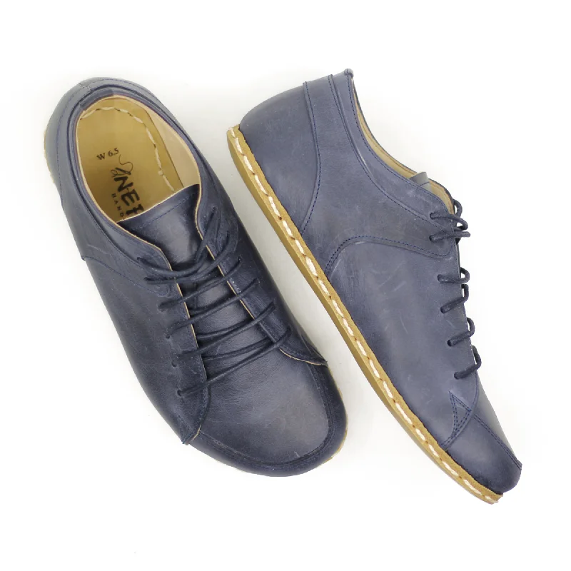 Men's track - and - field sneakers with a spike - compatible soleMen's Copper Rivet Earthing Leather Sneaker in Navy Blue Men's track - and - field sneakers with a spike - compatible soleMen's Copper Rivet Earthing Leather Sneaker in Navy Blue