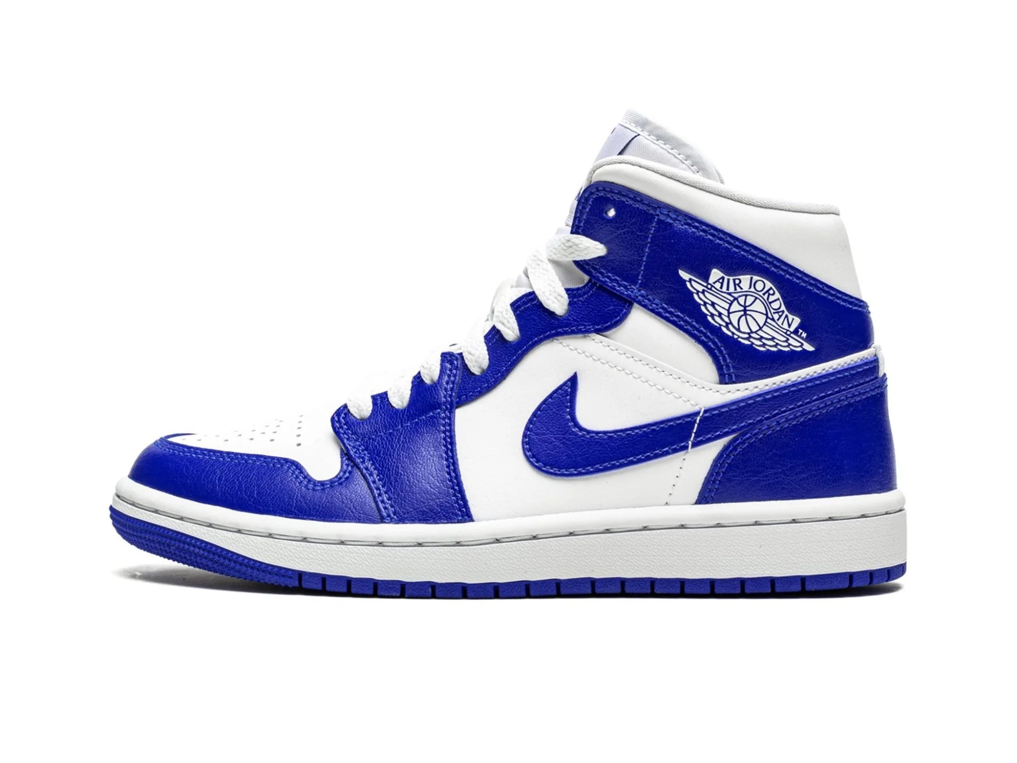 Men's high - top leather sneakers with a zip - up sideNike Air Jordan 1 Mid "Kentucky Blue"