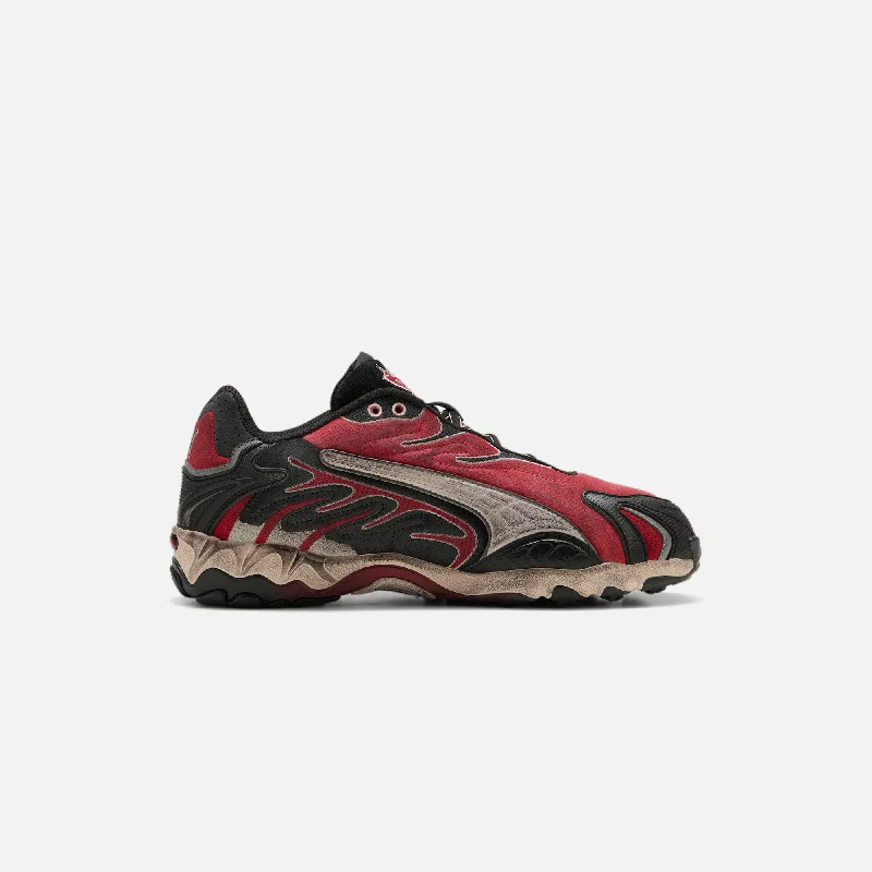 Men's tennis sneakers with a non - slip outsolePuma x A$AP Rocky Inhale Distressed - Puma Black / Pop Red Men's tennis sneakers with a non - slip outsolePuma x A$AP Rocky Inhale Distressed - Puma Black / Pop Red