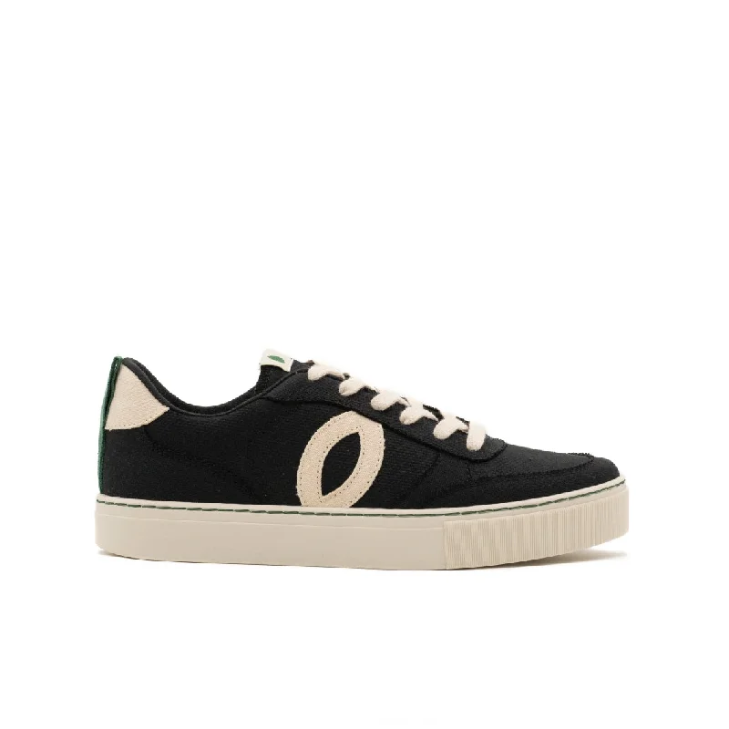 Men's high - top leather sneakers with a zip - up sideVegan sneaker Black SON035