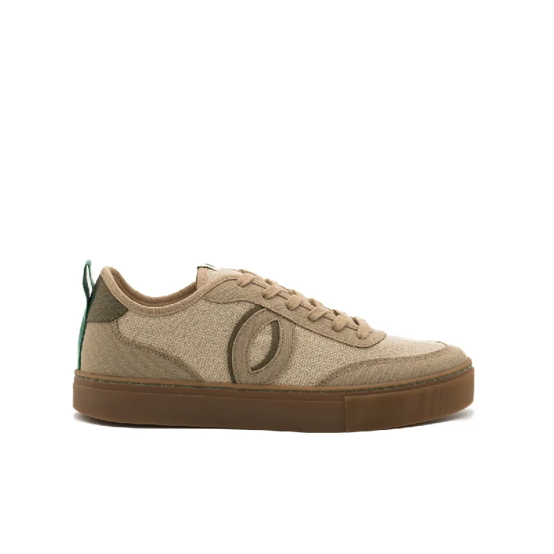 Men's low - profile tennis sneakers for a sleek lookVegan sneaker linen natural-taupe BRI018