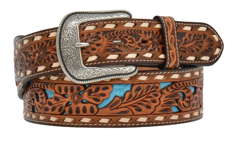 Men's western boots with a concho - studded strap and a pointed toeNatural Floral Men's Belt Men's western boots with a concho - studded strap and a pointed toeNatural Floral Men's Belt