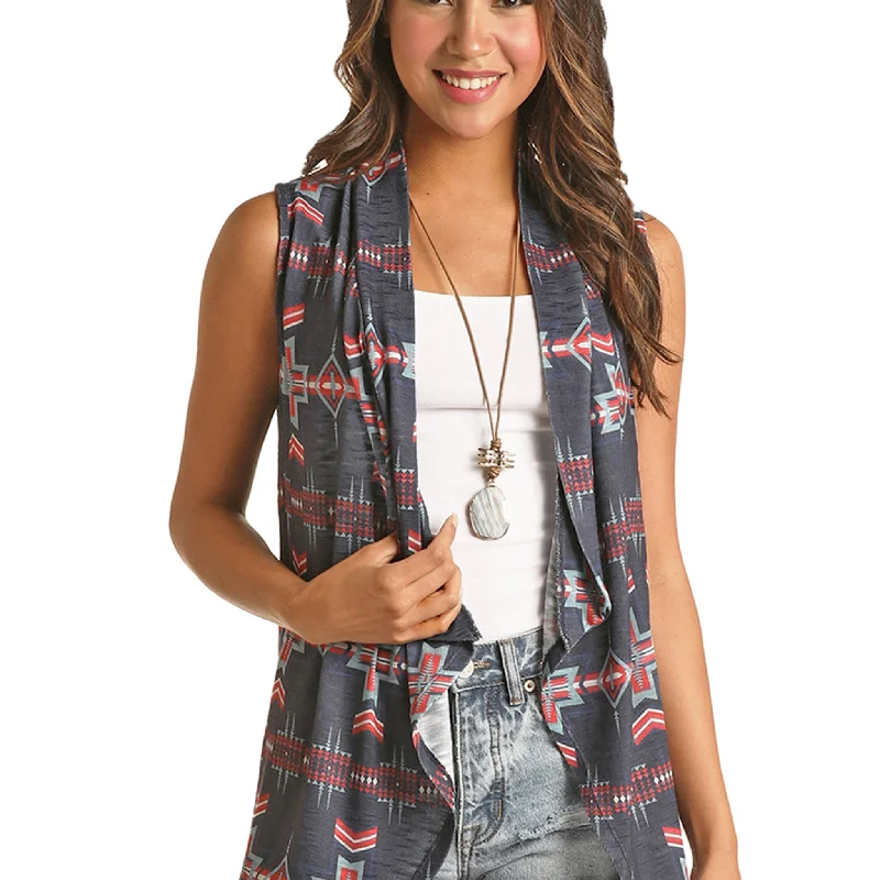 Rock & Roll Women's Americana Aztec Print Vest