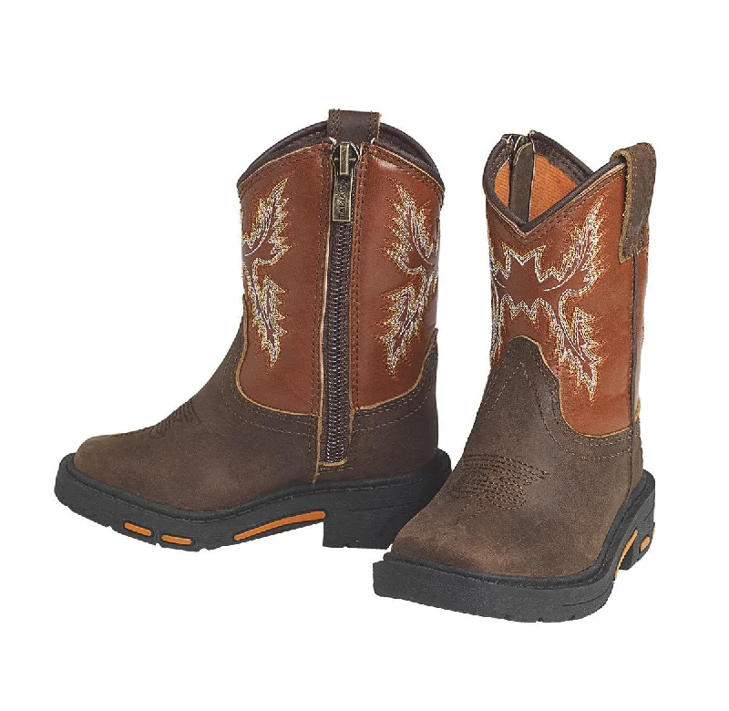 Men's western boots with a decorative inlay on the toe and heelAriat Chandler Children's Lil' Stompers Boot Men's western boots with a decorative inlay on the toe and heelAriat Chandler Children's Lil' Stompers Boot