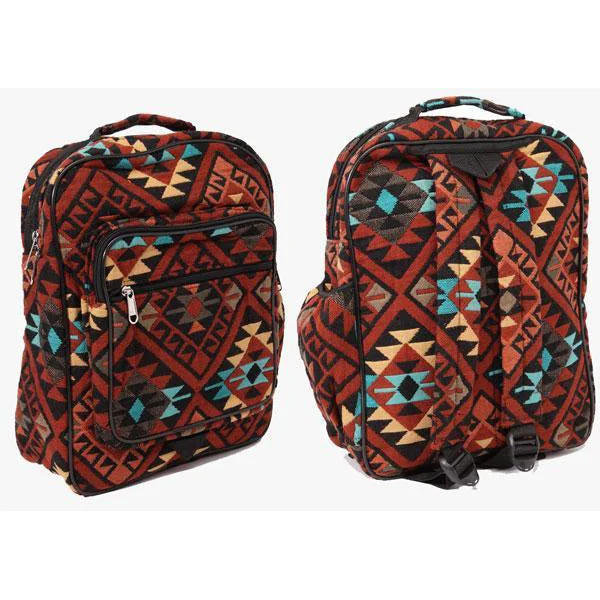 El Paso Saddleblanket Rust, Black and Turquoise Backpack