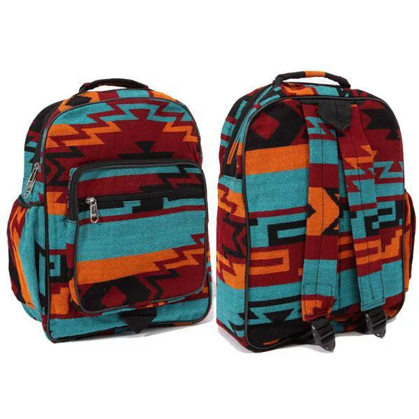 El Paso Saddleblanket Teal and Orange Aztec Backpack