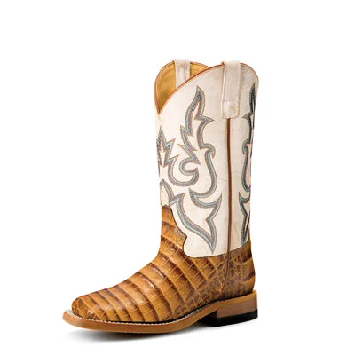 Men's western boots with a tooled leather design on the shaftMacie Bean Toast Caiman Print Children's Boot Men's western boots with a tooled leather design on the shaftMacie Bean Toast Caiman Print Children's Boot