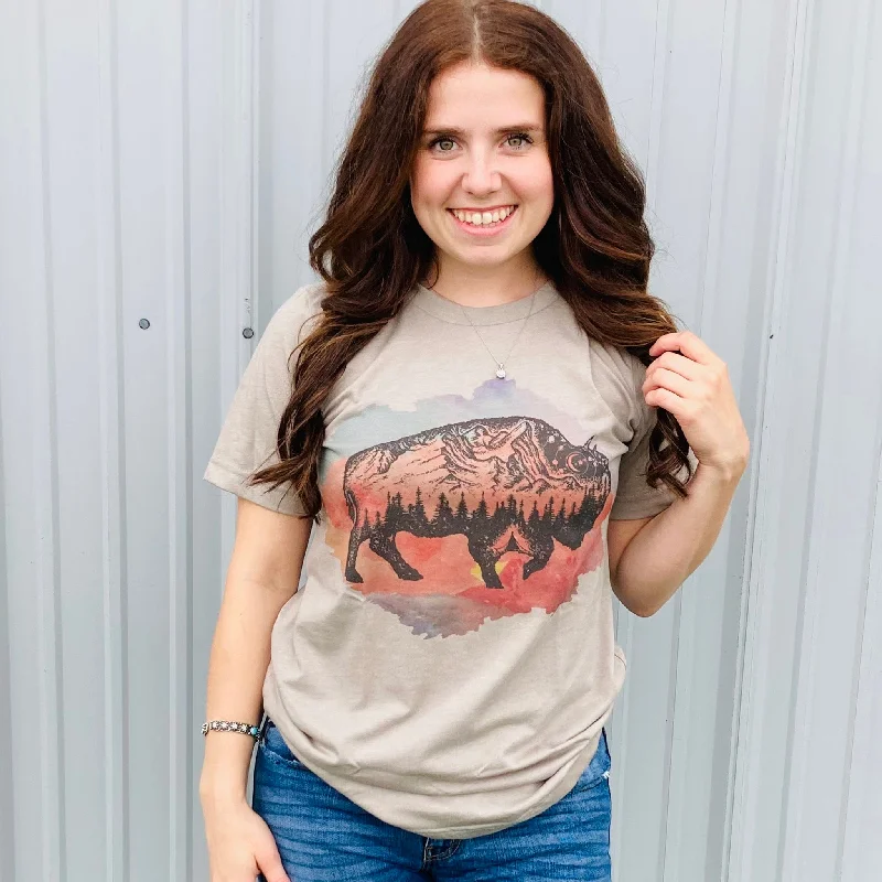 Watercolor Buffalo Tee