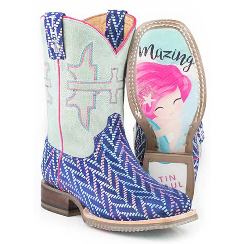 Men's western boots with a leather lining and a padded insoleTin Haul Girl's Mermazing Sea Princess Square Toe Boot