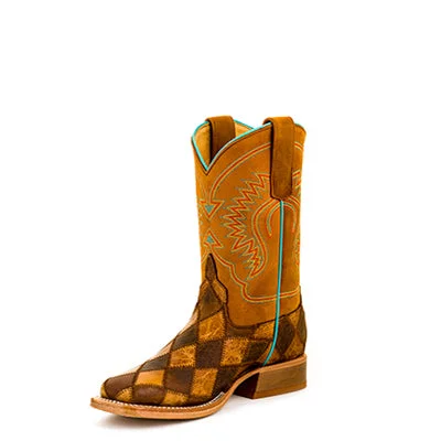 Men's western boots with a leather - wrapped heel and a smooth finishHorsepower Crazy Train Patchwork Children's Boot Men's western boots with a leather - wrapped heel and a smooth finishHorsepower Crazy Train Patchwork Children's Boot