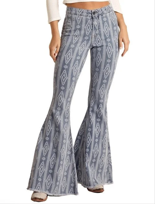 Rock & Roll Cowgirl Light Wash Aztec Jeans