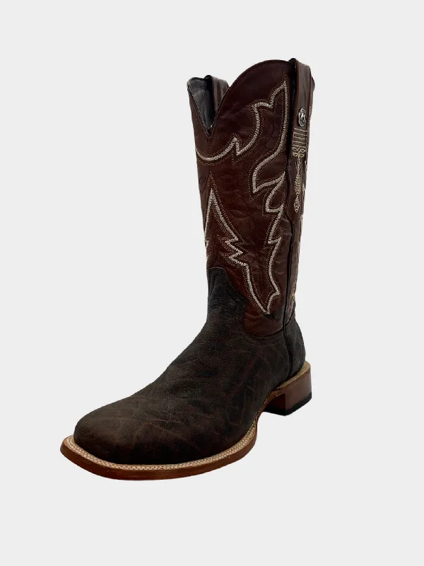 Tanner Mark Chestnut Brown Elephant Print Men's Boot