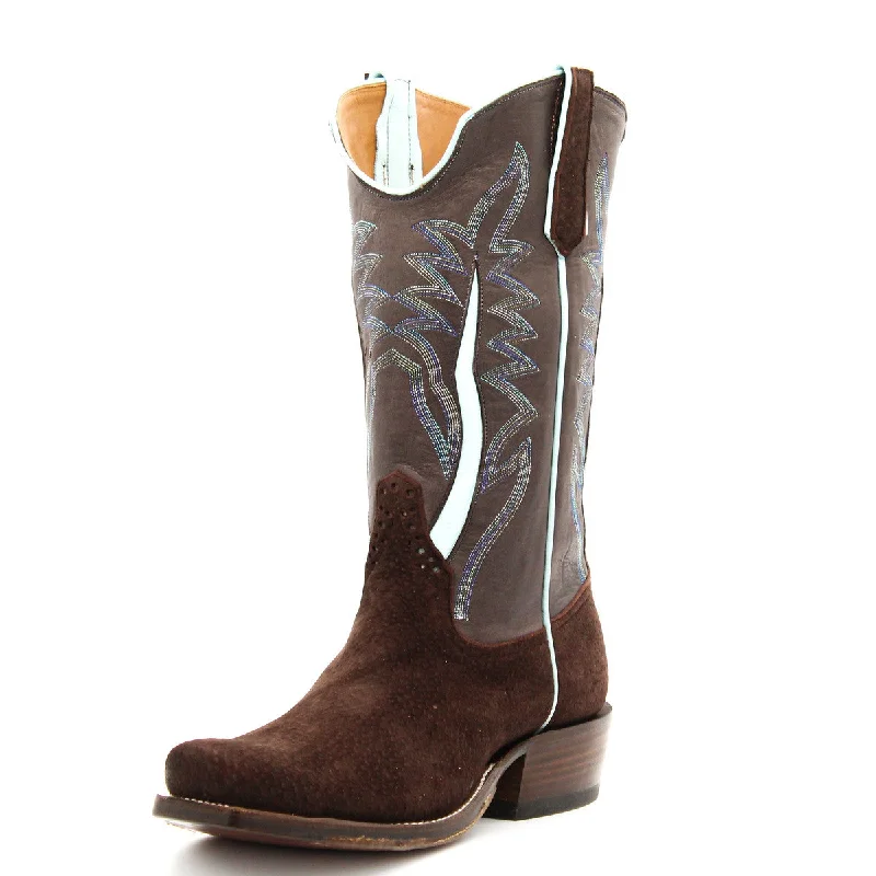 Men's western boots with a rubber sole for traction on various surfacesRios Of Mercedes Exclusive Café Carpincho Men's Boot
