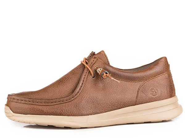 Men's western boots with a suede shaft and a leather soleRoper Brown Leather Men's Chukka