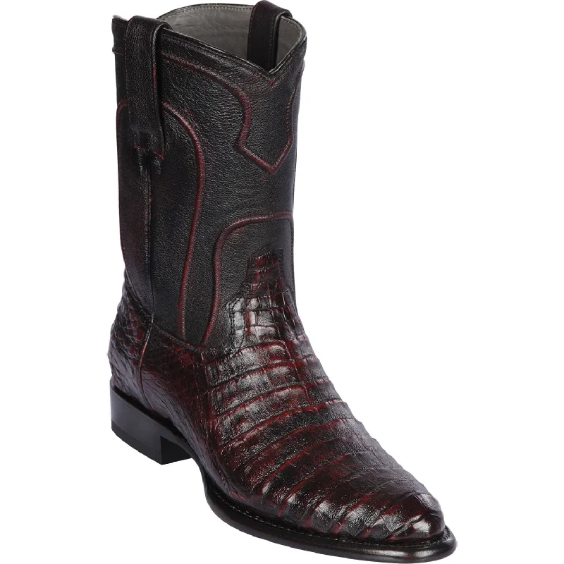 Men's Los Altos Original Caiman Belly Roper Toe Boots 698218