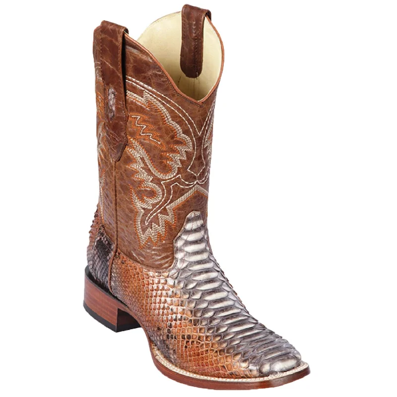 Men's Los Altos Python Skin Wide Square Toe Boot 8225788