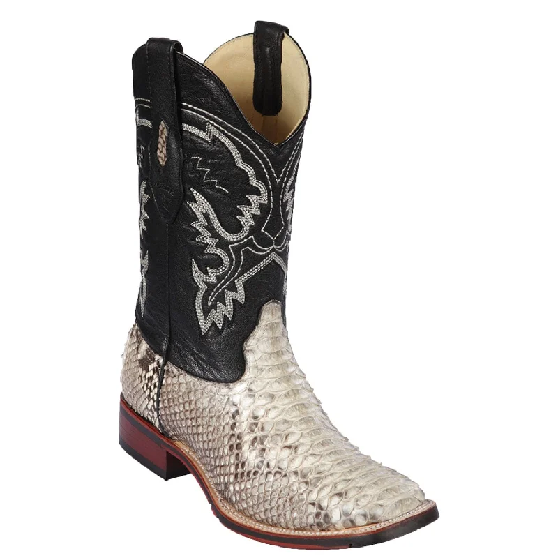 Men's Los Altos Python Skin Wide Square Toe Boot 8265749