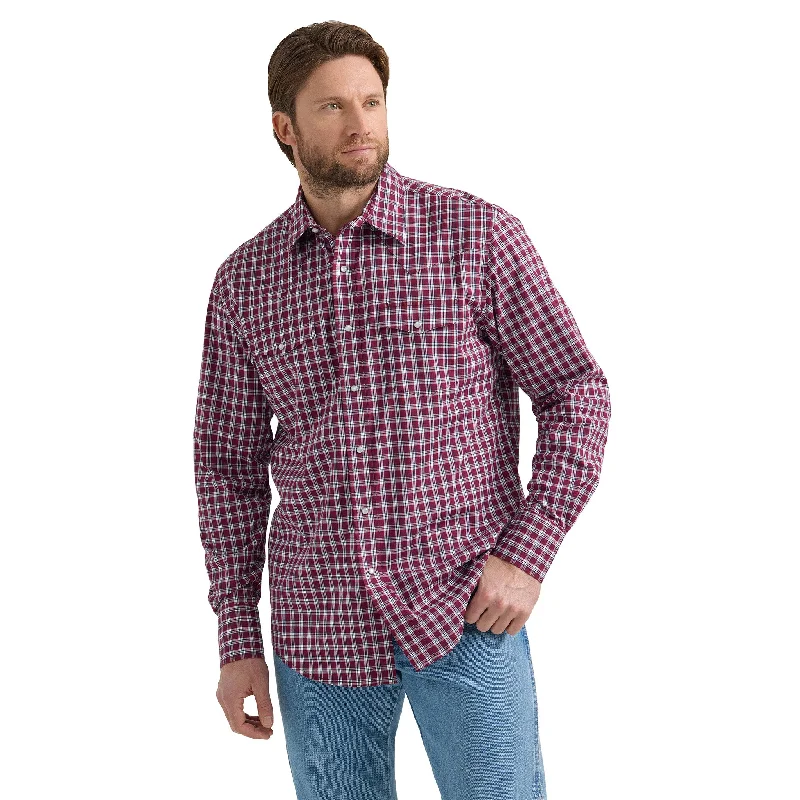 Men's western boots in a rich brown or black leatherWrangler Men's Wrinkle Resist Long Sleeve Pearl Snap Men's western boots in a rich brown or black leatherWrangler Men's Wrinkle Resist Long Sleeve Pearl Snap