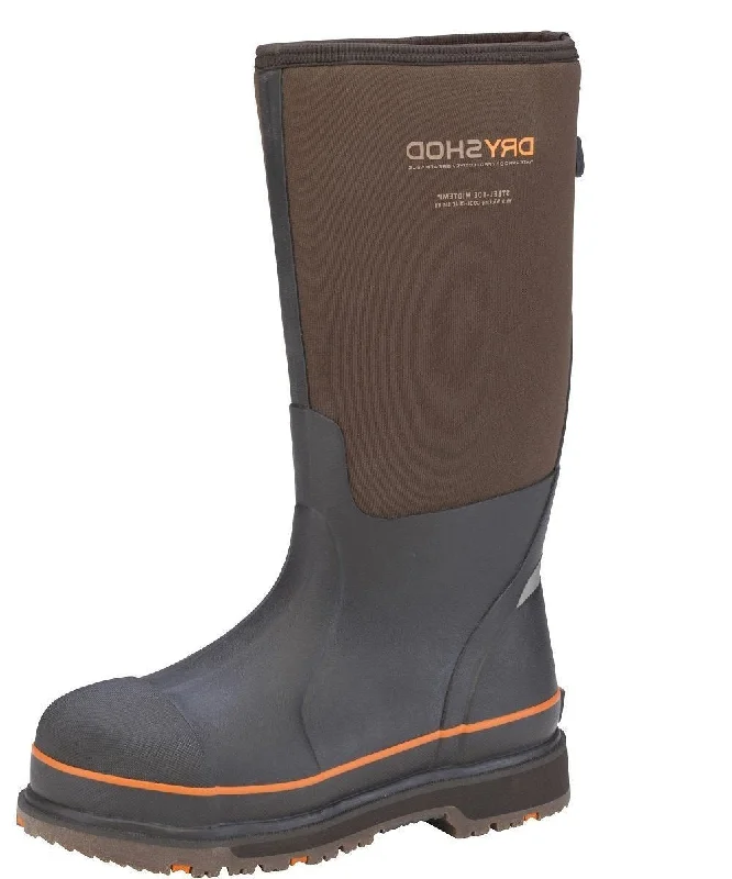 Men's western boots with a silver - toned hardware and accentsDryshod Brown & Orange Steel Toe Men's Work Boot