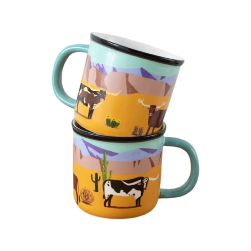 Colorful Longhorn Ceramic Mug