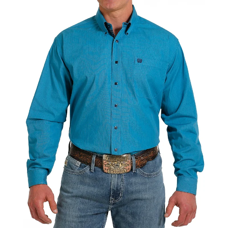 Alligator - embossed men's western boots for a bold statementCinch Men's Turquoise Striped Long Sleeve Shirt