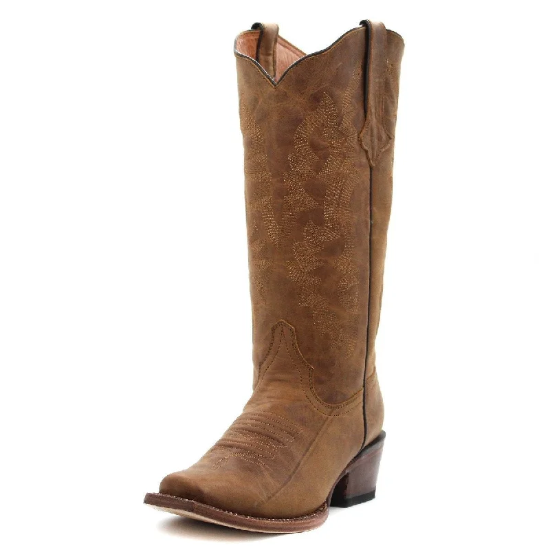 Men's genuine leather western boots with a snake - skin inlayTanner Mark Ember Ladies' Boot