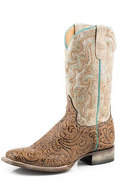 Roper Tan Embossed Ladies' Boot